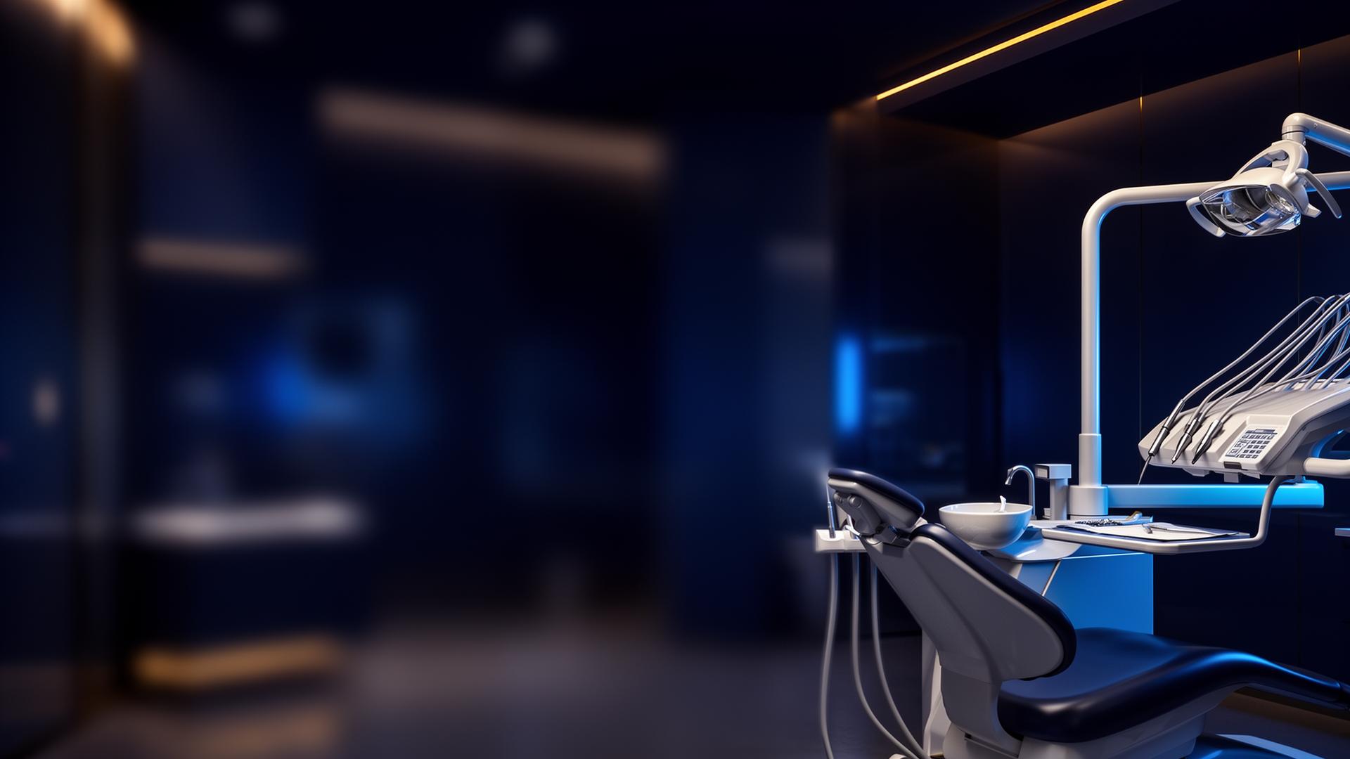 Cabinet dentaire moderne avec ambiance technologique